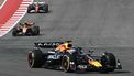 Red Bull Racing's Dutch driver Max Verstappen, winner of the pole position, leads the pack as the race begins during the United States Formula One Grand Prix at the Circuit of the Americas in Austin, Texas, on October 19, 2025. 
RONALDO SCHEMIDT / AFP