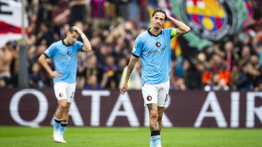 BARCELONA - Luciano Valente van Feyenoord reageert op de 2-0 tijdens de UEFA Champions League wedstrijd tussen FC Barcelona en Feyenoord in Spotify Camp Nou op 9 september 2026 in Barcelona, Spanje. KOEN VAN WEEL / ANP