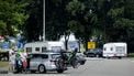 HAZELDONK - Vakantieverkeer bij de grensovergang met Belgie. Reizigers zijn op weg naar hun vakantiebestemming. ANP ROBIN VAN LONKHUIJSEN
