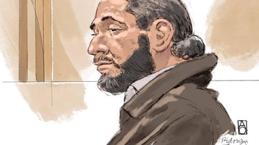 BADHOEVEDORP - Rechtbanktekening van verdachte Ridouan Taghi voor het gerechtshof van Amsterdam. Het hof behandelt het hoger beroep in de zaken van 14 verdachten in het omvangrijke liquidatieproces Marengo. ALOYS OOSTERWIJK / ANP