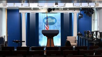 The James S. Brady Press Briefing Room at the White House is seen in Washington, DC, on September 21, 2026. Three leading US news outlets announced on September 21 they will go to court after being banned from the White House, as President Donald Trump claimed that media critical of his administration is a "Cancer" threatening national security. CNN, MS NOW and Politico said in a joint statement that they were filing suit after Trump last week ordered them to be barred from the presidential complex.

Alex WROBLEWSKI / AFP