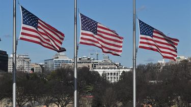 US flags fly at half-staff on the National Mall near the White House in honor of former US president Jimmy Carter, in Washington, DC on December 30, 2024.  Carter, the 100-year-old former US president and Nobel peace laureate who rose from humble beginnings in rural Georgia to lead the nation from 1977 to 1981, has died, his nonprofit foundation said on December 29, 2024.
ROBERTO SCHMIDT / AFP