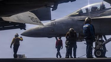 This US Navy handout photo released on May 28, 2026, by US Central Command Public Affairs shows US Sailors preparing to taxi an F/A-18F Super Hornet, attached to Strike Fighter Squadron (VFA) 41, on the flight deck of Nimitz-class aircraft carrier USS Abraham Lincoln on May 25, 2026. Iran's chief negotiator said on May 31, that Tehran will not agree to any deal with the United States that fails to secure the rights of Iranians. His remarks came as Iran and Washington continue to exchange proposals over a framework for a deal to end the war that broke out on February 28, engulfing the Middle East.
NAVCENT PUBLIC AFFAIRS / US NAVY / AFP