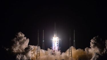 Een foto van de lancering naar maan, afgelopen dag