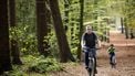ERMELO - Dagjesmensen in het Speulderbos. Het zachte najaarsweer lokt wandelaars tijdens de herfstvakantie naar buiten. ANP SEM VAN DER WAL