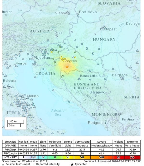 Locatie van de aardbeving op de kaart.