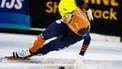 HEERENVEEN - Jens van 't Wout tijdens de kwartfinale 500 meter op de tweede dag van het Dutch Open Shorttrack in IJsstadion Thialf. De nationale shorttracktop strijdt in deze eerste internationale krachtmeting om te bepalen welke rijders Nederland gaan vertegenwoordigen bij de eerste twee ISU World Tour-wedstrijden. ANP VINCENT JANNINK