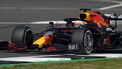 Max Verstappen tijdens de jubileumrace in Silverstone.