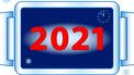 Een illustratie van het getal van het nieuwe jaar 2021