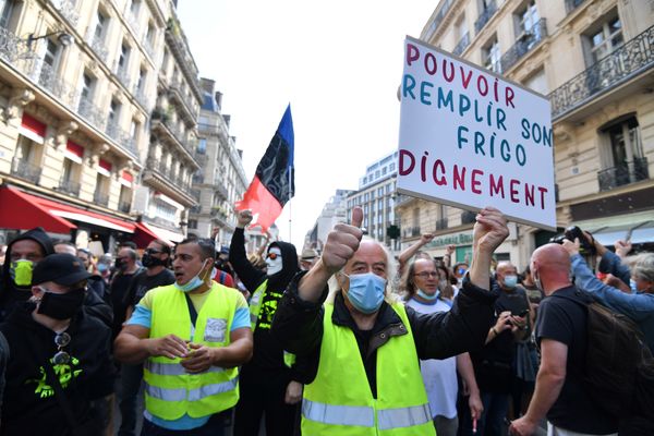 Foto van de demonstratie in Parijs
