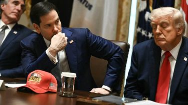 US Secretary of the Interior Doug Burgum (L), US Secretary of State Marco Rubio (C) and US President Donald Trump attend a cabinet meeting in the Cabinet Room of the White House in Washington, DC, on May 27, 2026. 
Kent NISHIMURA / AFP