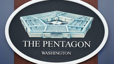 The Pentagon seal is seen in the briefing room at the Pentagon in Washington, DC, on March 31, 2026. US Secretary of Defense Pete Hegseth said Tuesday that talks on ending the Iran war are making progress even as the more than month-long US-Israeli military campaign against the Islamic republic continued. 
