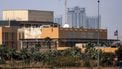 The US embassy headquarters in Iraq is pictured in Baghdad's fortified 