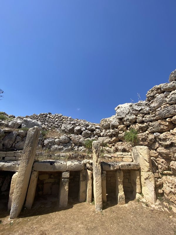 Op deze foto de tempels van Gozo