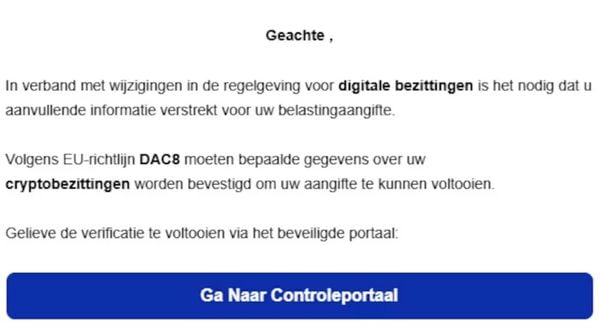 belastingdienst valse mail