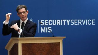 Director General of MI5, Ken McCallum delivers a speech at Thames House, the headquarters of the UK's Security Service in London on October 13, 2026. 
Jonathan Brady / POOL / AFP