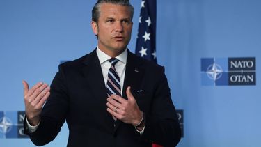 epa13045854 United States Secretary of Defense Pete Hegseth makes statements ahead of a meeting of NATO Defense Ministers  at Alliance headquarters in Brussels, Belgium, 18 June 2026. NATO defense ministers are discussing strengthening Allied deterrence and defense, increasing defense investment commitments, enhancing defense industrial capacity, continued support for Ukraine, and preparations for the upcoming NATO Summit in Ankara, Turkey.  EPA/Olivier Hoslet