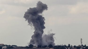 Smoke rises from the site of an Israeli airstrike on the southern Lebanese village of Arnoun on October 1, 2024. 
AFP