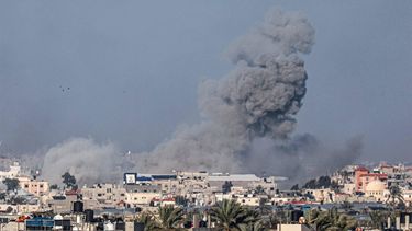 Smoke billows after an Israeli strike in Rafah in the southern Gaza Strip on January 26, 2024, amid ongoing battles between Israel and the Palestinian militant group Hamas. 
AFP