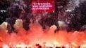 AMSTERDAM - Supportersactie van Ajax supporters ter nagedachtenis van een 29 jarige F-side supporter genaamd Tum tijdens de Nederlandse Eredivisie wedstrijd tussen AFC Ajax en FC Groningen in de Johan Cruijff ArenA op 30 november 2025 in Amsterdam, Nederland. ANP OLAF KRAAK