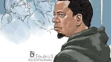 ROTTERDAM - Rechtbanktekening van Sendric S. tijdens een pro-formazitting. Hij wordt ervan verdacht op drie verschillende plaatsen in Rotterdam-IJsselmonde drie schijnbaar willekeurige slachtoffers te hebben vermoord. ALOYS OOSTERWIJK / ANP