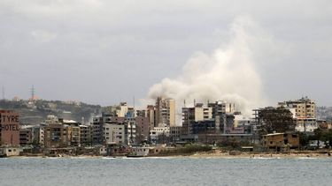 Smoke rises from the site of an Israeli airstrike that targeted a neighbourhood in the southern Lebanese city of Tyre on May 15, 2026.  Israel's military called on residents of five villages in southern Lebanon to immediately evacuate on May 15, ahead of expected attacks against Hezbollah, despite a truce with Lebanon intended to halt the fighting. Israel has pounded Lebanon and invaded its south in response to retaliatory fire from Shia movement Hezbollah following Israel's killing of Iran's supreme leader at the start of the war on February 28.

KAWANT HAJU / AFP