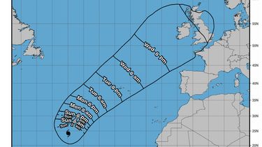 Orkaan Lorenzo van categorie 5 op weg naar eilandengroep Azoren