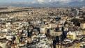 This aerial picture shows a keffiyeh (C), a symbol of Palestine, hanging from the historic Galata Tower in Istanbul on January 1, 2026, as thousands of people gathered around the Galata Bridge in solidarity with the Palestinian people amid the ongoing war between Israel and the Palestinian Hamas group in the Gaza enclave. 
Yasin AKGUL / AFP