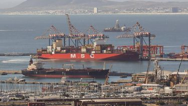epaselect epa12790049 Container ships are moored in the Port of Cape Town, South Africa, 02 March 2026. Shipping companies such as Denmark’s Maersk and France’s CMA CGM reported that their vessels will be rerouted to the Cape of Good Hope, near Cape Town, as the transit route through the Strait of Hormuz has been suspended due to the ongoing joint US-Israeli military operation, which began with strikes across Iran on 28 February.  EPA/HALDEN KROG