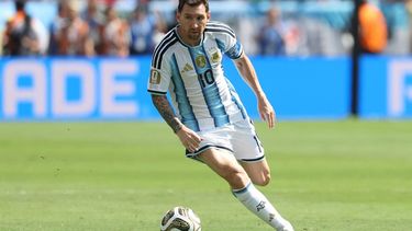 Argentina's forward #10 Lionel Messi controls the ball during the 2026 World Cup football tournament final match between Spain and Argentina at the New York/New Jersey Stadium in East Rutherford on July 19, 2026. 

Odd ANDERSEN / AFP