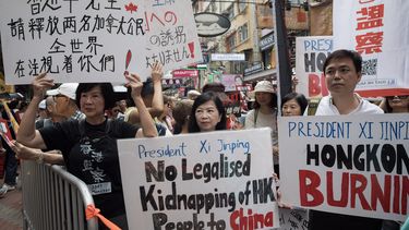 Grote betoging in Hongkong tegen uitleveringsplan