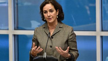 Amsterdam Mayor Femke Halsema addresses an emergency meeting of the Amsterdam city council days after the Dutch capital was rocked by violence between Israeli football fans and men on scooters in several areas of the city in Amsterdam on November 12, 2024. 
Nick Gammon / AFP