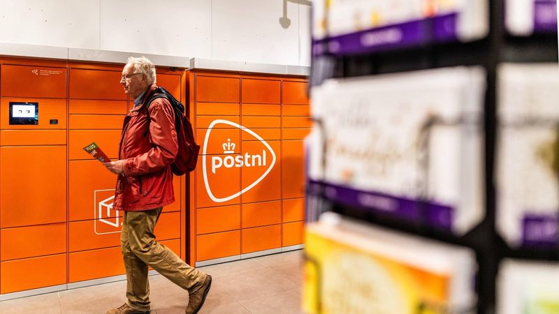 LEIDEN - De grootste pakketautomaat van Nederland in een PLUS supermarkt in Leiden. ANP EVA PLEVIER