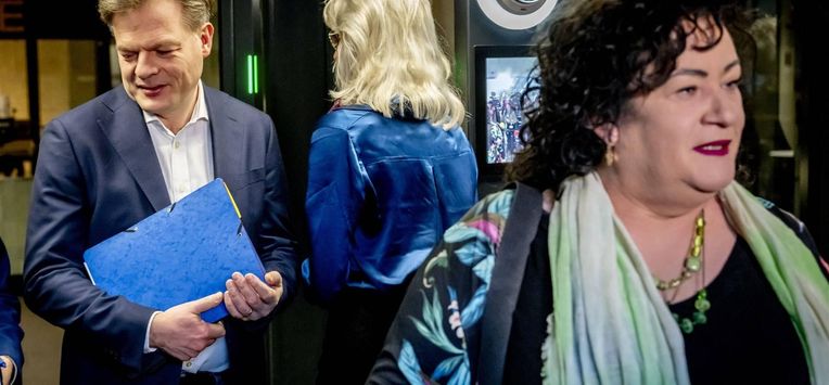 DEN HAAG -Caroline van der Plas en Mona Keijzer (bbb ) en Pieter Omtzigt (nsc)  komen aan voor een gesprek met informateur Ronald Plasterk. Vertegenwoordigers van de fracties van PVV, VVD, NSC en BBB onderhandelen over de kabinetsformatie. ANP ROBIN UTRECHT