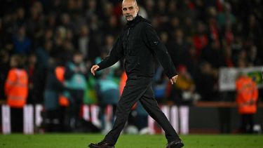 Manchester City's Spanish manager Pep Guardiola reacts after the English Premier League football match between Bournemouth and Manchester City at the Vitality Stadium in Bournemouth, southern England on May 19, 2026. 
Glyn KIRK / AFP