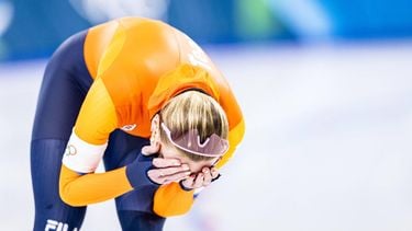 MILAAN - Joy Beune tijdens de 3.000 meter bij het langebaanschaatsen in het Milano Speed Skating Stadium op de Olympische Winterspelen van Milaan. SEM VAN DER WAL / ANP