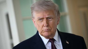 US President Donald Trump speaks to the press outside the Oval Office at the White House in Washington, DC, on April 13, 2026. Trump refused to apologize Monday for criticizing Pope Leo XIV, after the pontiff called for an end to violence in the Iran war. 