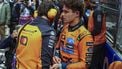 epa12543585 McLaren driver Lando Norris of Britain speaks to a mechanic on the grid prior to the Formula One Las Vegas Grand Prix on the Las Vegas Strip Circuit, in Las Vegas, Nevada, USA, 22 November 2025.  EPA/CRISTOBAL HERRERA-ULASHKEVICH