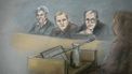 A court sketch depicts Marius Borg Hoiby (C) with his defence lawyers Ellen Holager Andenaes (L) and Petar Sekulic (2ndR) as they follow the testimony of a friend (R) of one of the victims during the third day of a trial at the District Court in Oslo, Norway, on February 6, 2026. The son of Norway's future queen, on trial accused of rape, on February 5, 2026 denied that he had ever drugged anyone, following testimony from a plaintiff the day before. Marius Borg Hoiby, Crown Princess Mette-Marit's 29-year-old son from a relationship before her 2001 marriage to heir apparent Crown Prince Haakon, is on trial accused of 38 crimes, including four rapes and assaults against ex-girlfriends.
Ane Hem / NTB / AFP
