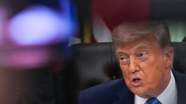 US President Donald Trump speaks during a signing ceremony for the 
