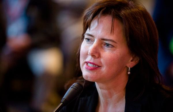 Cora van Nieuwenhuizen (VVD) tijdens een verkiezingsdebat. Foto: ANP | Bart Maat