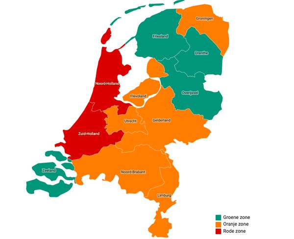 foto van kaart Nederland in kleure