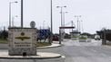 epa06667149 A general view shows the entrance to the British Royal Air Force (RAF) Akrotiri base, near Limassol, Cyprus, 13 April 2018. The British Cabinet agreed on the need to take action in Syria in order to deter further use of chemical weapons, Downing Street said on 12 April. A suspected chemical attack took place last weekend in the rebel-held suburb of Douma, east of Damascus, Syria killing at least 49 people. Britain, France and the US, accusing Syrian President Bashar al-Assad's regime for the chemical attack, have stressed the need for a joint response against Syria, media reported.  EPA/STRINGER