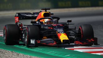 Foto van Verstappen op het circuit de Barcelona Catalunya
