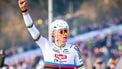 HOOGERHEIDE - Mathieu van der Poel vier zijn overwinning tijdens de Mannen Elite UCI wereldbekerwedstrijd veldrijden. IRIS VAN DEN BROEK / ANP