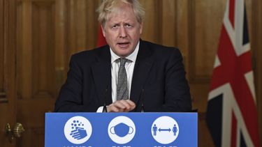 Een foto van de Britse premier, Boris Johnson.