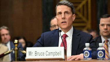 Warner Bros. Discovery Chief Revenue Officer Bruce Campbell testiies during a Senate Judiciary Subcommittee on Antitrust, Competition Policy and Consumer Rights hearing on Capitol Hill in Washington, DC, on February 3, 2026. Netflix is pressing a bid to buy television and film titan Warner Brothers Discovery in a proposed $82.7 billion purchase.
ROBERTO SCHMIDT / AFP
