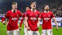 ALKMAAR - (l-r) Isak Jensen of AZ Alkmaar, Wouter Goes of AZ Alkmaar, Mees de Wit of AZ Alkmaar vieren de 2-0 tijdens de halve finale KNVB Beker wedstrijd tussen AZ en Telstar in het AFAS stadion op 4 maart 2026 in Alkmaar, Nederland. OLAF KRAAK / ANP