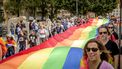 Regenboogvlaggen hangen uit voor Coming Out Day