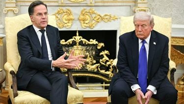 NATO Secretary General Mark Rutte speaks to reporters during a meeting with US President Donald Trump in the Oval Office of the White House in Washington, DC, on October 22, 2025. 
Jim WATSON / AFP